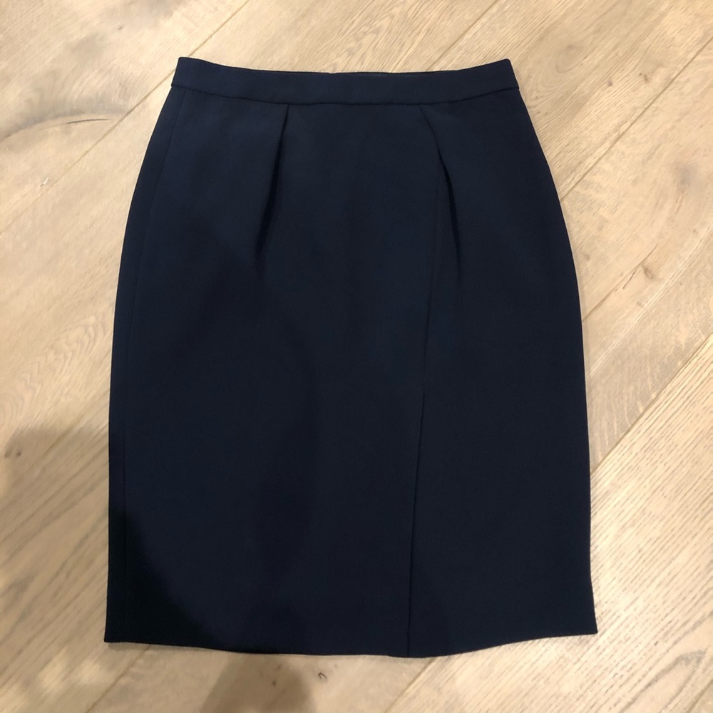 J. Crew navy blue skirt with slit